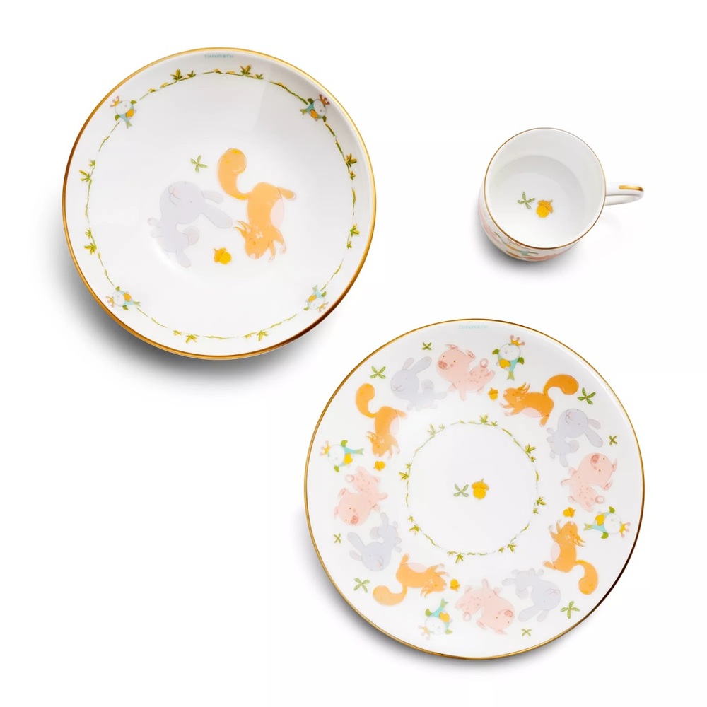 Tiffany & Co. Tiny Tiffany Land Animals Baby Dish Set